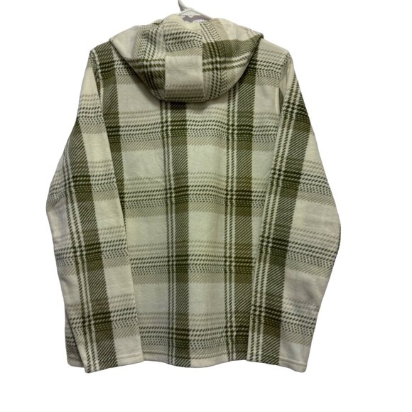 Womens Size Medium Plaid Fleece Hoodie Jacket With Zip-Up Closure & Front Pocket - Picture 6 of 12